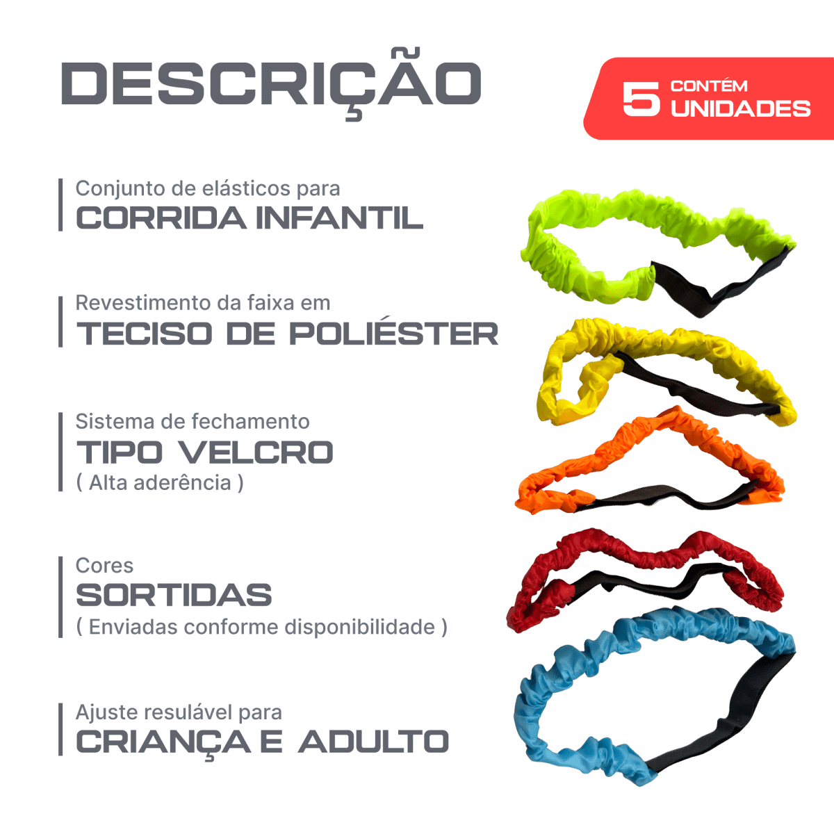 Elásticos para jogo de corrida infantil de 3 pernas 5un Neofun