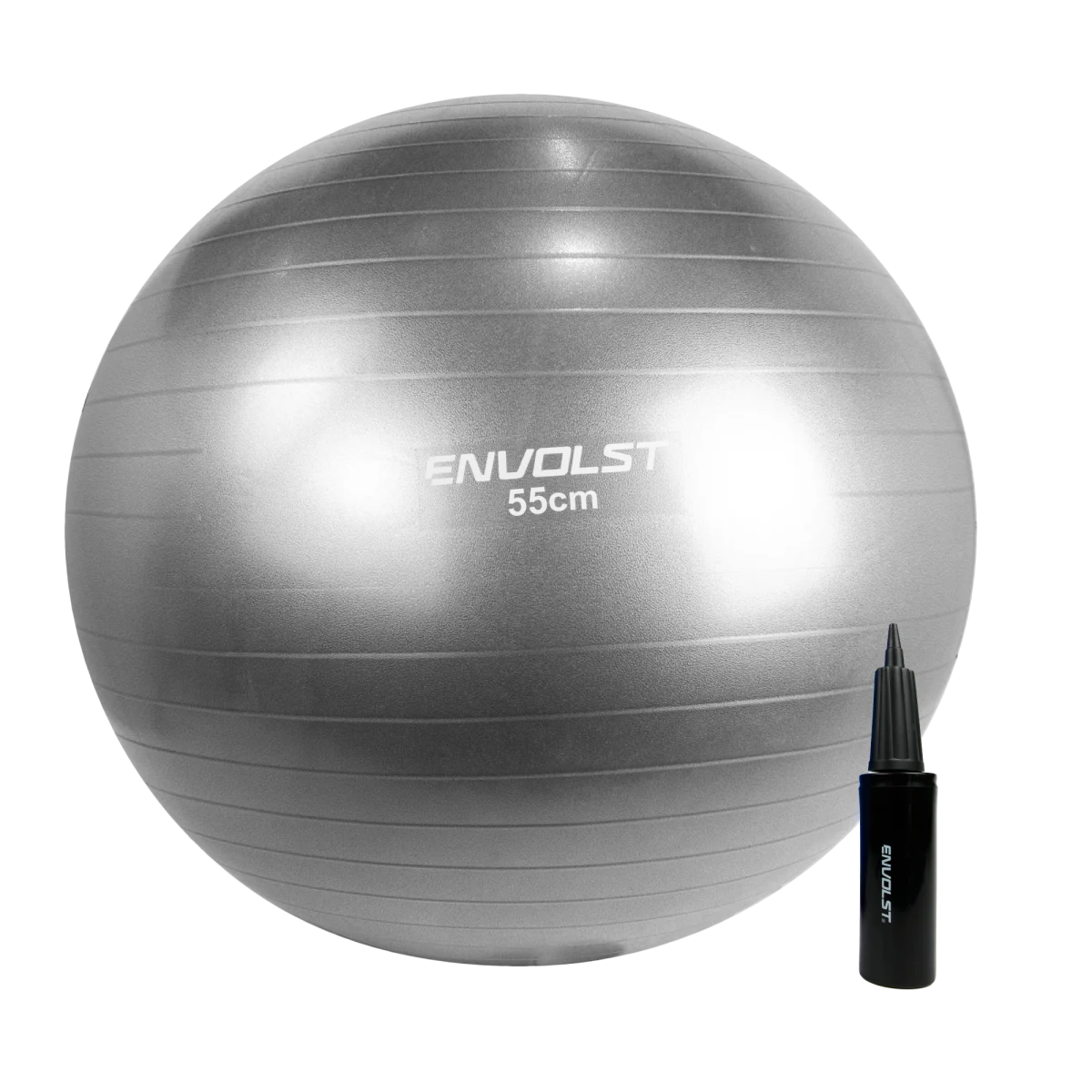 Bola Suíça Gym Ball 55cm Anti Estouro Envolst - Cinza