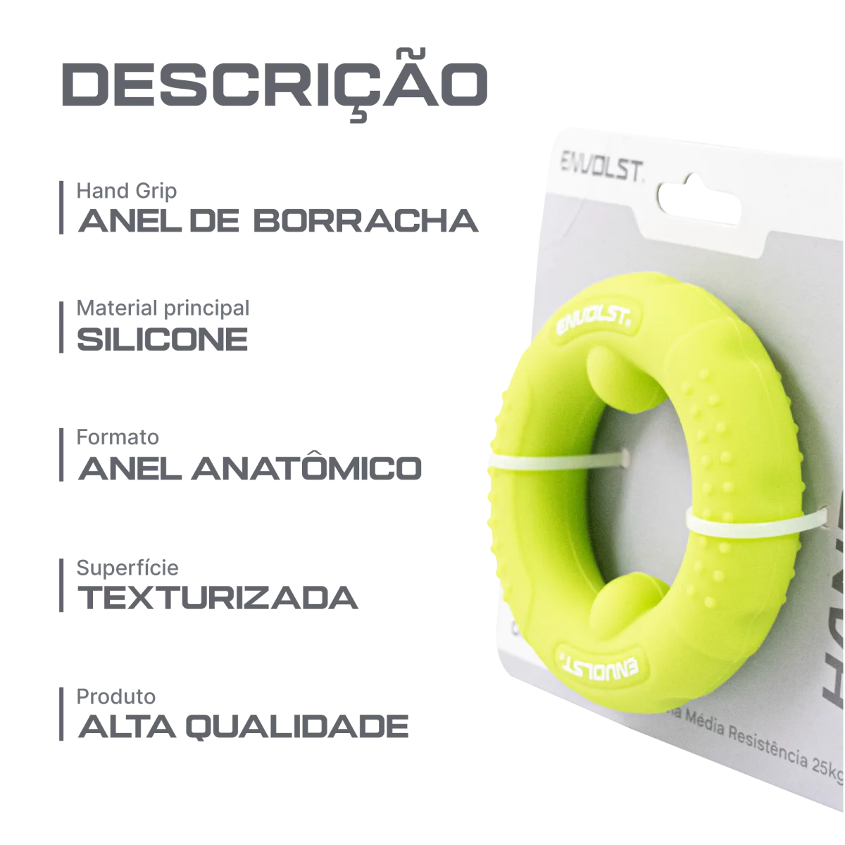 Hand Grip Anel de Borracha Média Resistência Envolst
