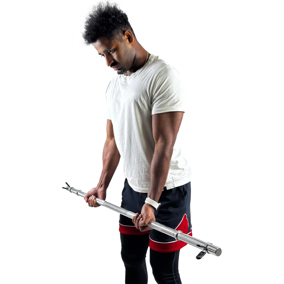 Barra de Musculação Reta 1,20m Maciça 28mm e Presilhas Envolst