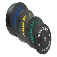 Kit 230Lb Anilhas Olímpicas Bumper Padrão IWF em Libras Envolst