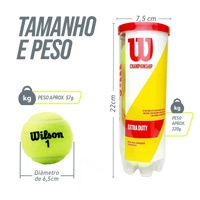 Bolinha/bola de tênis de campo Championship Extra Duty Wilson - tubo com 3 und