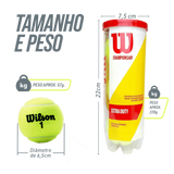 Bolinha/bola de tênis de campo Championship Extra Duty Wilson - tubo com 3 und