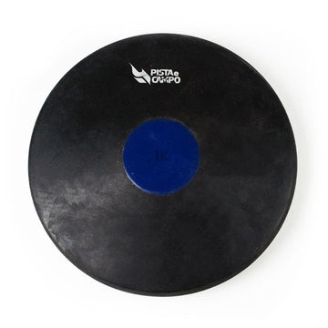 Disco de atletismo de borracha preto com centro colorido 1,25kg Pista e Campo
