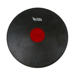 Disco de atletismo de borracha preto com centro colorido 1,75kg Pista e Campo frente