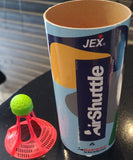 Peteca volante de badminton para área externa (air badminton) Jex - tubo com 03 und