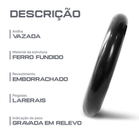 Anilha vazada revestida 5kg Pista e Campo