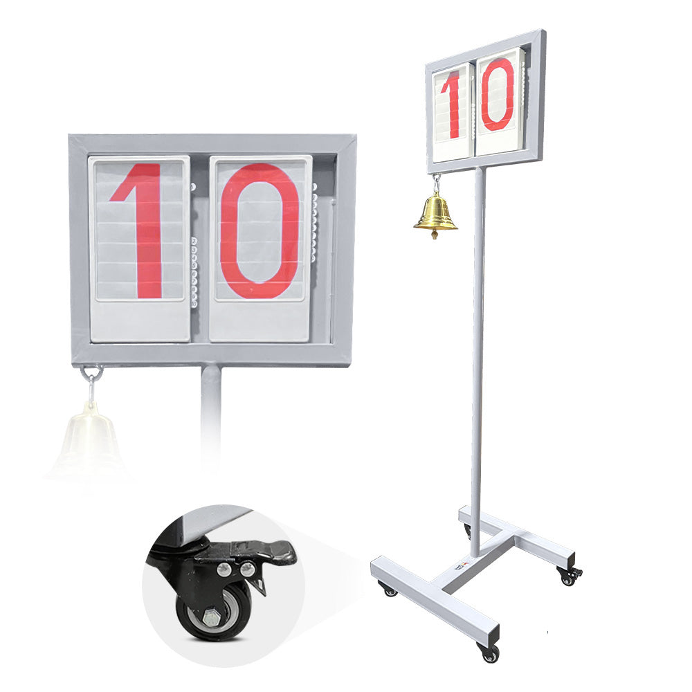 Placar de voltas com dois dígitos e sino para atletismo Pista e Campo