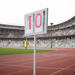 Placar de voltas com dois dígitos e sino para atletismo Pista e Campo