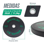 Kit 230Lb Anilhas Olímpicas Bumper Padrão IWF em Libras Envolst