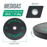 Kit 230Lb Anilhas Olímpicas Bumper Padrão IWF em Libras Envolst