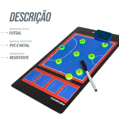 Prancheta tática magnética dupla face com caneta para treinamento de Futsal Pista e Campo