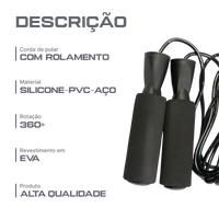 Corda de pular de PVC 6mm com rolamento Pista e Campo