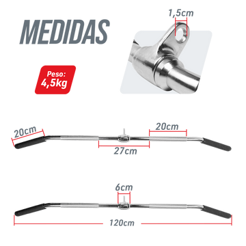 Puxador Pulley Costas 1,20 m Cromado com Giro Central Envolst