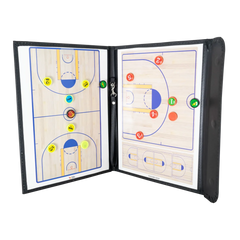 Prancheta tática magnética com caneta para treinamento de basquete Pista e Campo - Modelo pasta preta