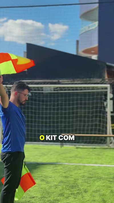 Vídeo 1 — Kit de Bandeiras Quatro Gomos para Sinalização Esportiva com Bolsa Velden