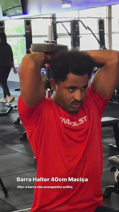 Stories de Barra de Musculação Halter 40 cm Maciça e Emborrachada Envolst