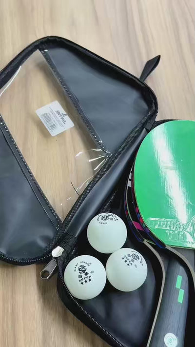 Stories de Kit Tênis de Mesa 2 Raquetes 4 Estrelas Giant Dragon com Bolsa e 3 Bolas