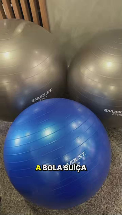 Vídeo 1 — Bola Suíça 65cm Gym Ball Para Pilates Anti-Burst com Bomba Envolst