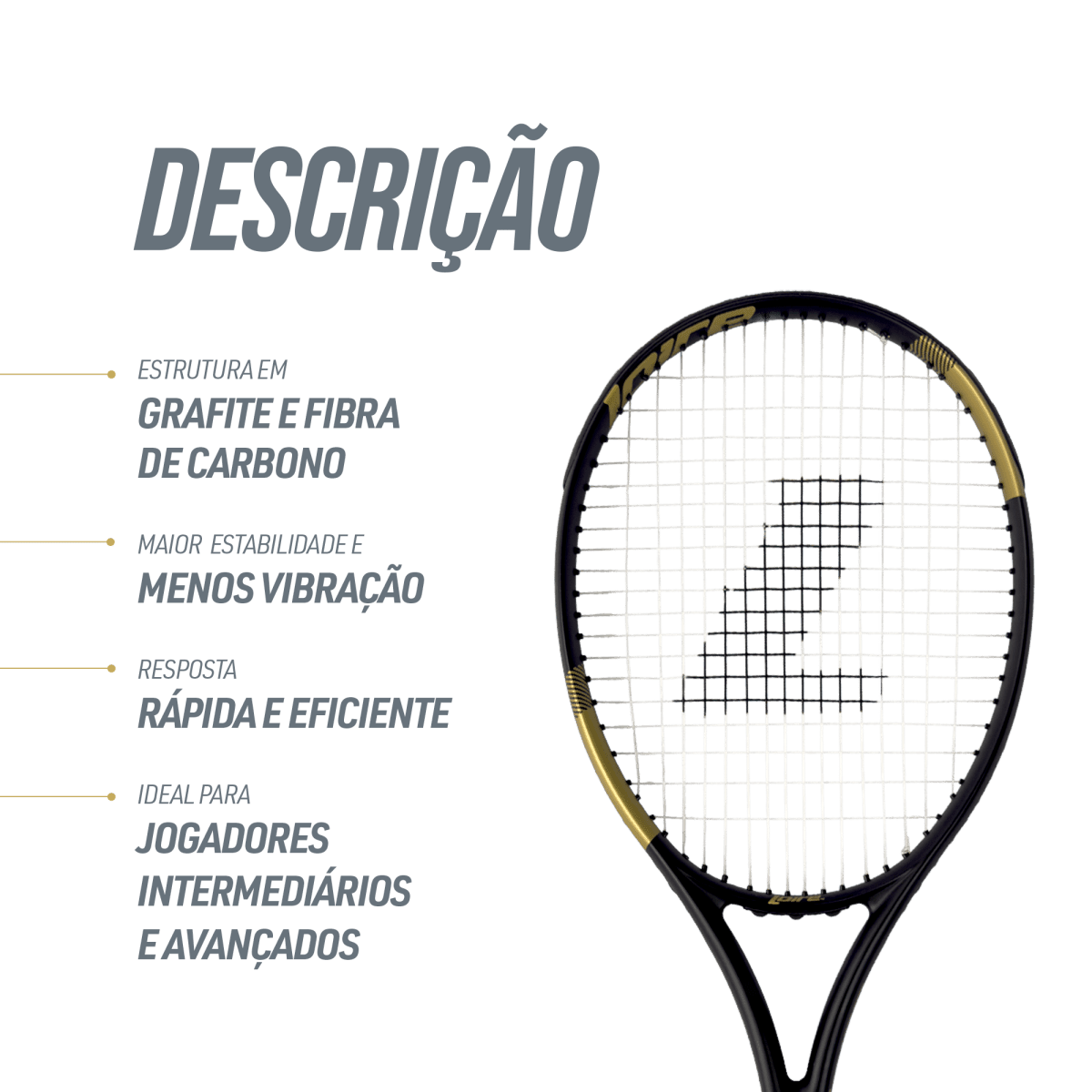 Raquete de Tênis 27" Adulto Brissac Encordoada Loire