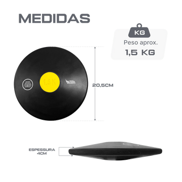 Disco de Atletismo de Borracha 1,5kg Treinamento Pista e Campo
