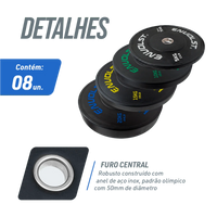 Kit 100kg Anilhas Olímpicas Bumpers Padrão IWF Envolst
