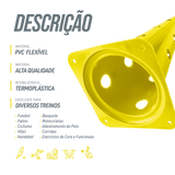 Cone plástico de agilidade furado 50cm Velden - Amarelo