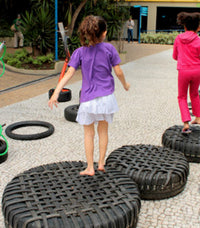 Cama elástica pula-pula de pneu para recreação infantil e treinamento funcional Pista e Campo