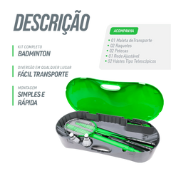 Kit Portátil de Badminton com Rede e Maleta