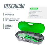 Kit Portátil de Badminton com Rede e Maleta