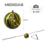 Martelo de atletismo de aço 5,00Kg 100mm ATE Pintura Especial Brasil WA-IAAF - com cabo e empunhadura