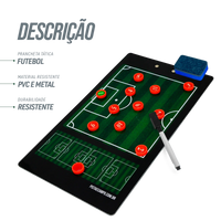 Prancheta tática magnética com caneta para treinamento de futebol Pista e Campo