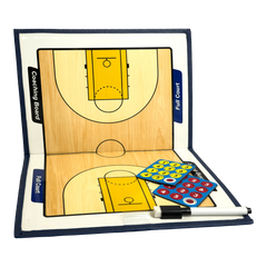 Prancheta tática magnética com caneta para treinamento de basquete Pista e Campo - Modelo pasta azul