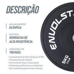 Anilha Olímpica Bumper para Crossfit e LPO 5Kg Envolst