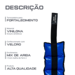 Tornozeleira caneleira em vinilona azul profissional 5kg Envolst - par