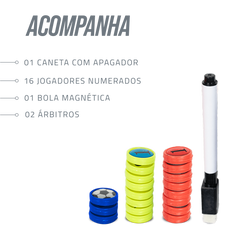 Prancheta tática magnética com caneta para treinamento de handebol Pista e Campo - Modelo pasta preta