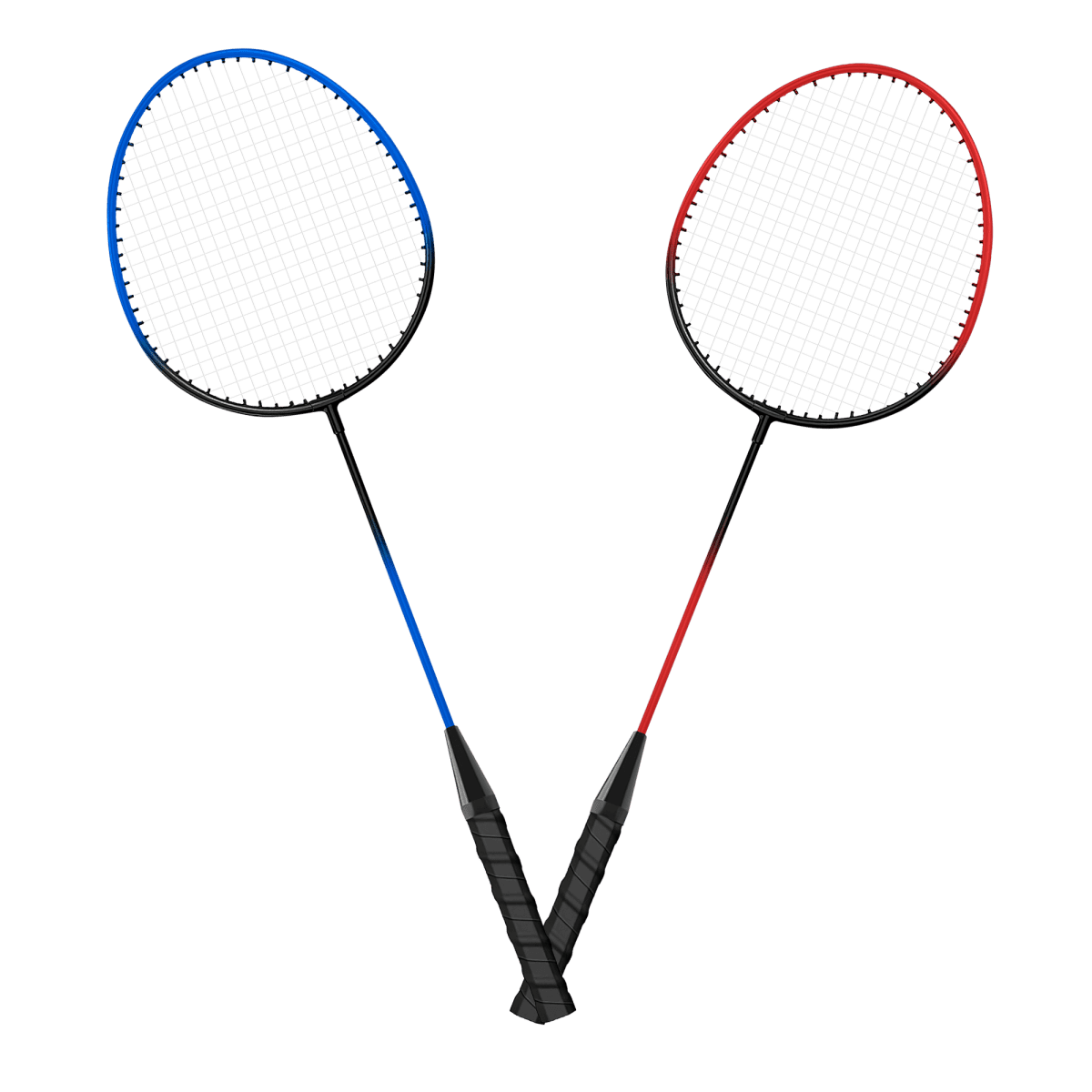 Kit de badminton com 04 raquetes de aço, 02 volantes, postes de aço e rede Loire