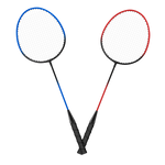 Kit de badminton com 04 raquetes de aço, 02 volantes, postes de aço e rede Loire