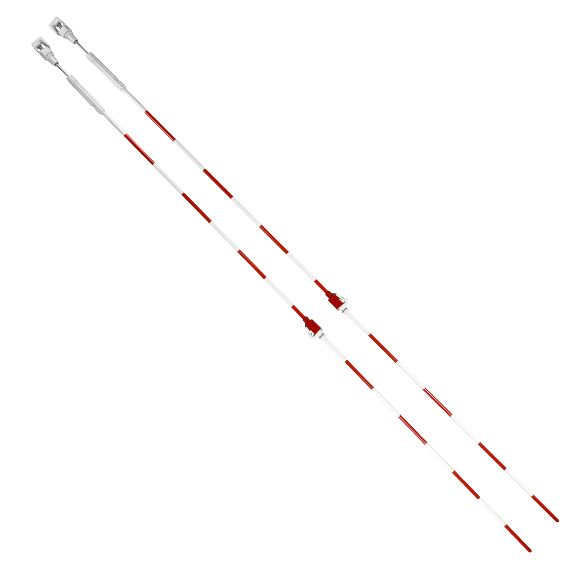 Antena de voleibol de fibra de vidro profissional com suporte regulável para encaixe Pista e Campo - par