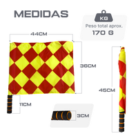 Bandeira xadrez de árbitro auxiliar de futebol com cabo metálico Velden - Par