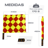 Bandeira xadrez de árbitro auxiliar de futebol com cabo metálico Velden - Par