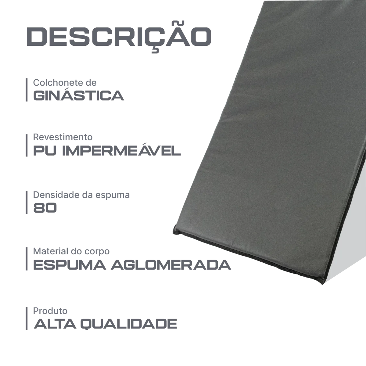 Colchonete de ginástica Espuma Aglomerada 1,00 x 0,60 x 0,03m premium Envolst - Azul