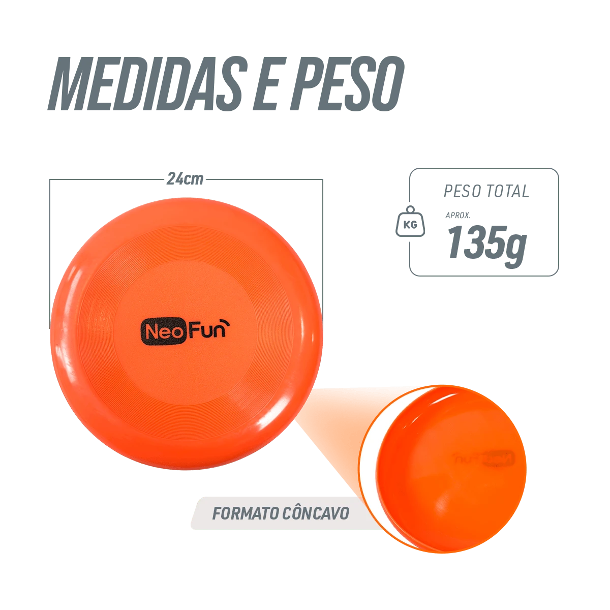 Frisbee de plástico macio  soft para recreação Neofun Laranja