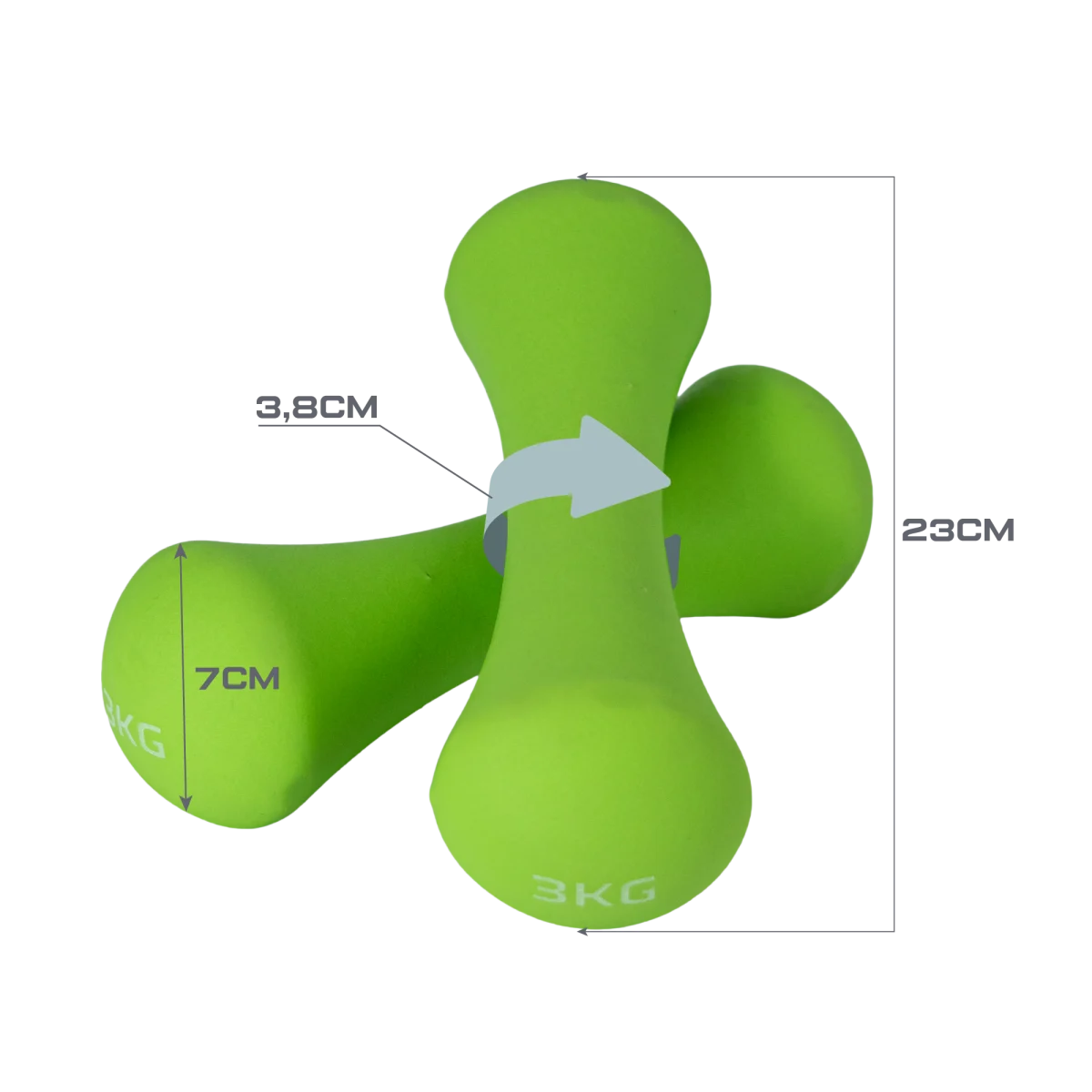 Conjunto 6 Halteres Neoprene 1, 2 e 3kg e Suporte Envolst
