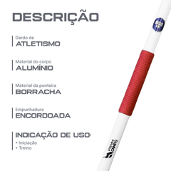 Dardo de Atletismo em Alumínio 600g com Ponteira de Borracha Pista e Campo