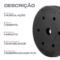 Anilha Emborrachada 5Kg Cement Furo 31mm Envolst