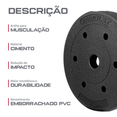 Anilha Emborrachada 5Kg Cement Furo 31mm Envolst