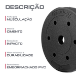 Anilha Emborrachada 5Kg Cement Furo 31mm Envolst