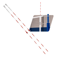 Antena de voleibol de fibra de vidro profissional com suporte regulável para encaixe Pista e Campo - par