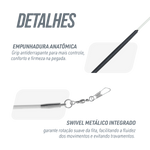  Estilete Ginástica Rítmica Fibra Vidro 50cm Branco Gracios - Empunhadura Preta